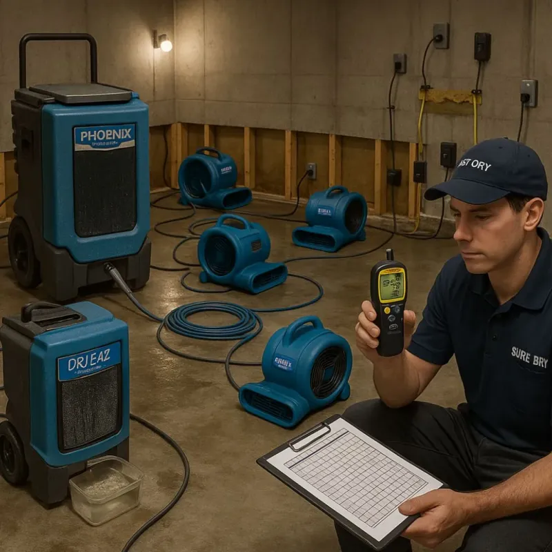 Structural Drying and Dehumidification process in Hughes Springs, TX